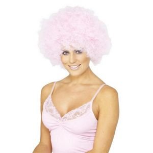 Childrens Toyshop  Third Party New : Wear it Pink - Official - Pink Curley Wig - 30p goes to Breast Cancer Campain