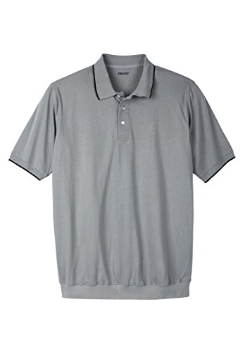 Kingsize Men's Big & Tall Banded Bottom Tipped Polo