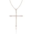 14K Pink Gold 1/5 ct. Diamond Cross Pendant with Chain