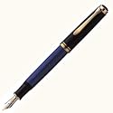 ペリカン 万年筆 スーべレーンM600 ブルー縞 細字(F)