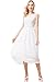 OSA Women's Vintage Fit Flare Casual Embroidery Chiffon Lace Maxi Dress