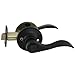 Designers Impressions Kingston Design Black Privacy Door Lever (Bed and Bath)