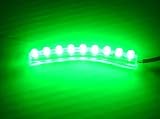 Green 9 LED Strip NEON MOTORCYCLE / CAR / BOAT / HOME / POD LIGHT BRIGHT ACCENT GLOW 9LED FLEXIBLE WATER PROOF, Aquarium Light Under Water Proof Tank