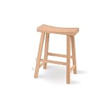 International Concepts 1S-682 24-Inch Saddle Seat Stool, Unfinished ~ International Concepts