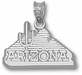 Arizona Wildcats "Arizona Cactus Logo" 1/2" Pendant - Sterling Silver Jewelry