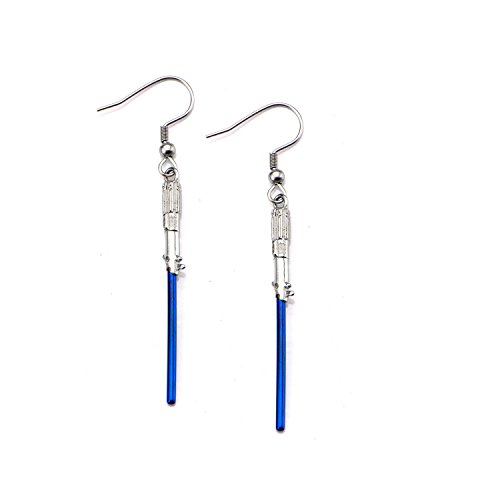 Star Wars 3D Blue Lightsaber Dangle Earrings