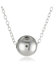 Sterling Silver Polished 8mm Bead Pendant Necklace, 18"