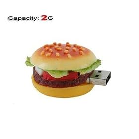2GB Lovely Big Hamburger Shape Flash Drive (Yellow)