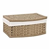 Household Essentials Curved Basket with Lid Natural