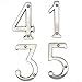 (#8) Bolton 3 Inch Solid Brass Satin Nickel Clear Coated Finish House Number Raised 3/16