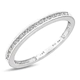 1/4 Carat T.W. Round Cut Diamond Women's Wedding Ring 14K White Gold Wedding Ring - Free Gift Box -