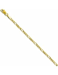 Leslies 14k 2.75mm Flat Figaro 8 Bracelet
