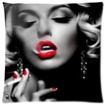 JSYOUDF The custom Pure cotton Marilyn Monroe Throw Pillow Cases with Zipper Standard Size . 18"x18 " pillowcase.(two sides)