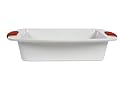 Ethos Hells Kitchen White Rectangular Roaster with Red Silicon Handles, 32 cm