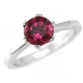 1.35ct AAA Rich Pink Tourmaline Engagement Ring 14k White Gold 6-Prong Setting by 