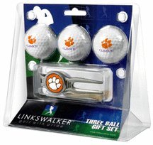 Clemson Tigers 3 Ball Golf Gift Pack With Kool Tool