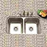 Houzer STD-2100-20 Eston Undermount 50/50 Double Bowl Kitchen Sink-Nested Bulk Pack
