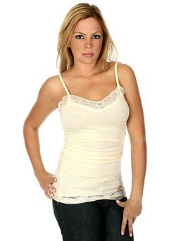 31cvekaF1ML Womens Knit Camisole with Lace Trim