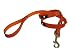 4Ft Orange leather leash with Bone charms
