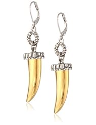T Tahari "Essentials" Mixed Metal Horn Drop Earrings