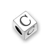 Bling Jewelry 925 Sterling Silver Block Letter C Oriana Pugster Pandora Bead Compatible Charm