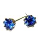 14k Gold Tone Crystal Sapphire Birthstone Stud Earrings for September
