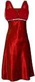 IMAGE OF Satin Chiffon Prom Dress Holiday Formal Gown Bridesmaid Crystals Knee-Length Junior Plus Size, 4X, Red