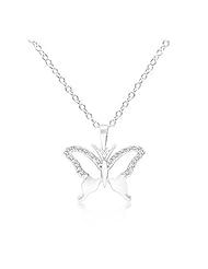 CZ Butterfly Pendant Necklace