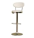 Baxton Studio Veronica Vinyl Swivel Bar Stool, White