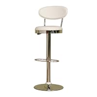 Vinyl Swivel Bar Stool, White