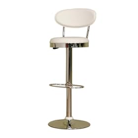 Baxton Studio Veronica Vinyl Swivel Bar Stool, White by Baxton Studio