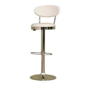Baxton Studio Veronica Vinyl Swivel Bar Stool, White by Baxton Studio
