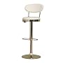 Baxton Studio Veronica Vinyl Swivel Bar Stool, White