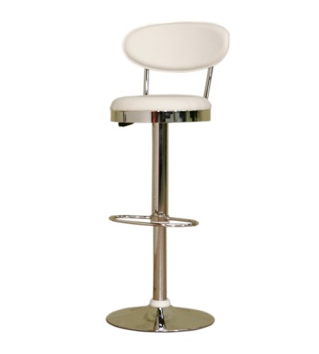 Baxton Studio Veronica Vinyl Swivel Bar Stool, White