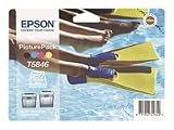 EPSON PicturePack T5846 Colour Ink cartridge + photo paper 10 x 15 -150 sheets for Epson Picture Mate PictureMate 240, PictureMate 280