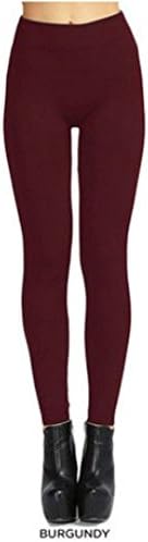 Klusive Fashion Wear Womens Premium Stretch Nylon Seamless Legging, Burgandy ,One Size