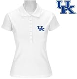 NCAA Kentucky Wildcats Ladies White Remarkable Short Sleeve Polo