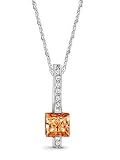 18k White Gold or Yellow Gold Citrine and Diamond Pendant