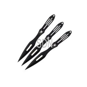 3 Pieces Black Spider Throwing Knife Set 6" Overall Length
