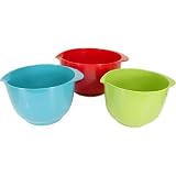 Review Trudeau  / Trudeau Melamine Nested Mixing Bowls: Set of 3 Mod Colors, 3 different sizes, Clear : Red, Turqoise, Green