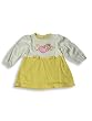 Chubby Cheeks - Infant Baby Girls Long Sleeved Dress, Cream, Yellow