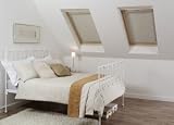 PLEATED BLIND FOR VELUX WINDOW SIZE GGL 1, M04, 304 CREAM BLACKOUT FABRIC