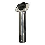 AFI 40018 Flush Mount Open End Fishing Rod Holder (Stamped Stainless Steel, 60-Degree Tube)