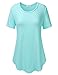 NINEXIS Women's Basic Short Sleeve Shirttail Hem Top