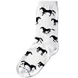 For Bare Feet Ladies' Horse Silhouette Socks White