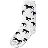 For Bare Feet Ladies' Horse Silhouette Socks White