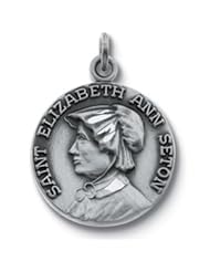 CleverEves 14K Yellow Gold 18.00 mm Saint Elizabeth Seton Medal