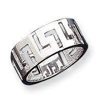 Sterling Silver Greek Key Band - Size 7