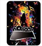 Rock Superstar Woman In Colourful Music Speaker Premium Quality Thick Rubber Mouse Mat Pad Soft Comfort Feel Finish