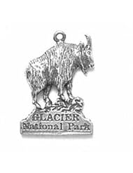 Sterling Silver 3D Rocky Mountain Goat Glacier National Park Vacation Travel Tour Charm With Hollow Backside
